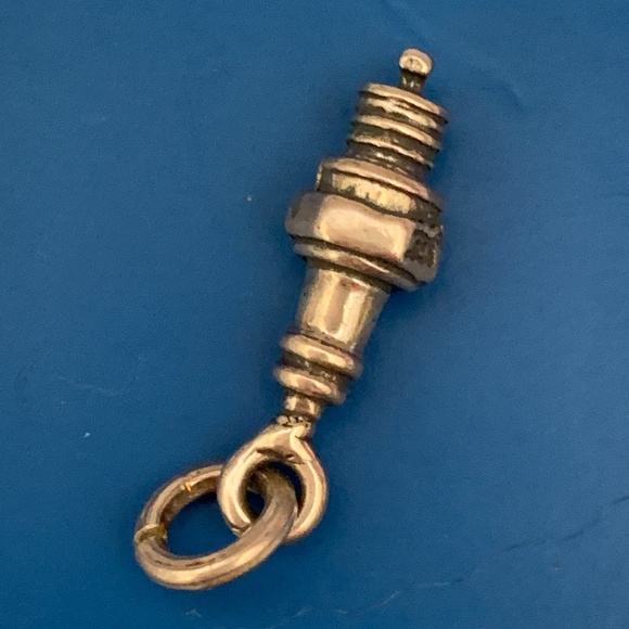 .925 Spark Plug Sterling Silver Jewelry Charm #car #mechanic #truck - Picture 2 of 4